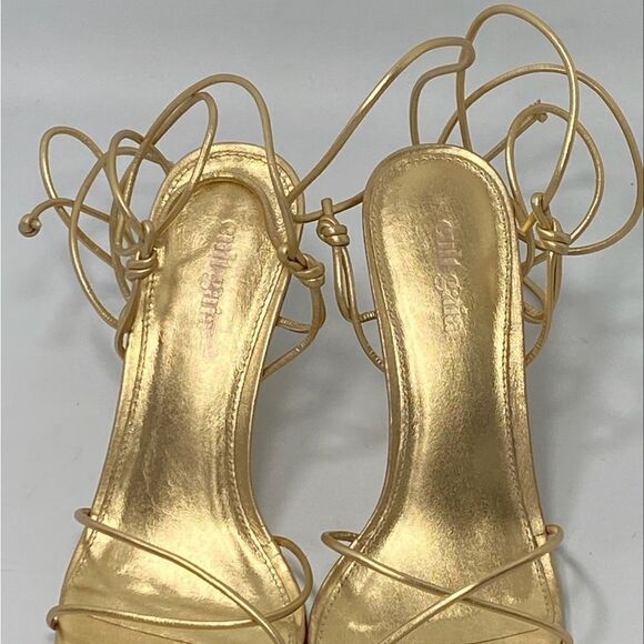 Cult Gaia Sanam Metallic Leather Lace-Up Sandals size 37.5 - Picture 8 of 13